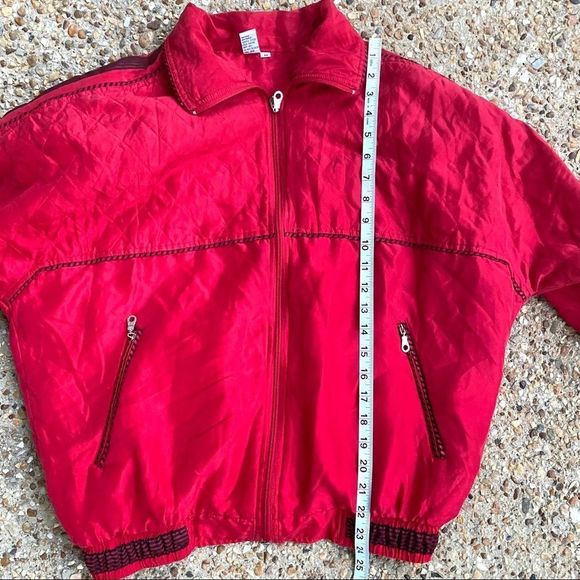 VTG Rare Coaco Red Silk Bomber Jacket Size  M - Picture 5 of 10